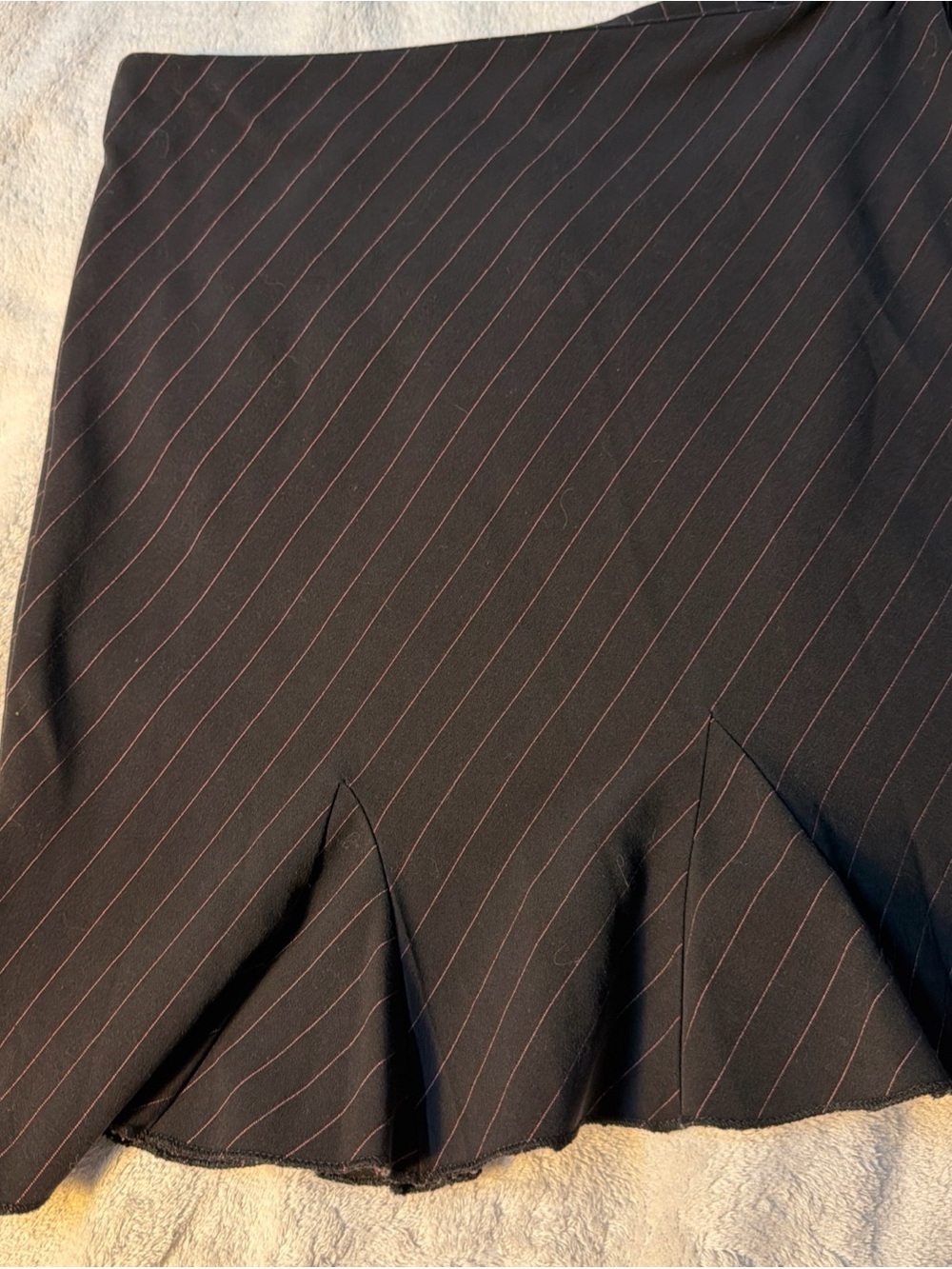 Charlotte Russe size 11 Classic Blue pink stripes Pinstripe Flare Skirt